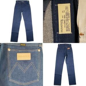 Vintage 70's Maverick Dark Wash Denim Dead Stock Jeans Size 28x34